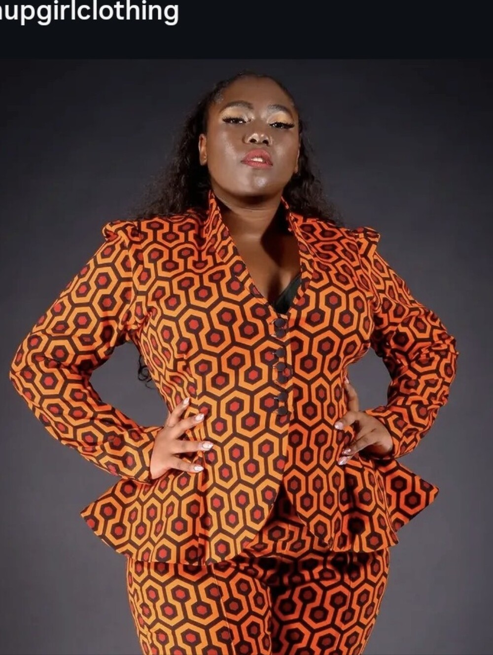 Hotel Room Print Geometric Peplum Morgana Jacket NWT 2X